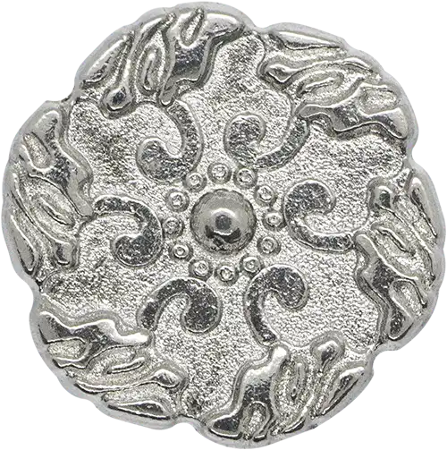  ZJB26 - Embroidered Antique Patterned Zinc Alloy Denim Button